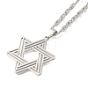 304 Stainless Steel Lumachina Chain Star of David Pendant Necklaces NJEW-S003-03P-2