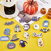 16Pcs 16 Style Halloween Theme Acrylic Brooch Pin JEWB-FH0001-33-4