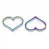 Rack Plating Rainbow Color 304 Stainless Steel Linking Rings STAS-S119-099-3