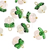 10Pcs Pumpkin Glass Pendants PALLOY-YW00139-03-1
