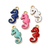 304 Stainless Steel Enamel Charms X-STAS-Q363-14G-G-1