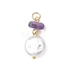 Flat Round ABS Plastic Imitation Pearl Pendants PALLOY-JF05020-3