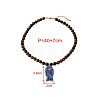 Ocean Natural Blue Spot Jasper Fish Pendant Natural Tiger Eye Round Beaded Necklaces for Women WG65B2A-01-2