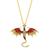 Alloy Enamel Dragon Pendant Necklaces NJEW-V005-01AG-01-1