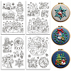 4 Sheets 11.6x8.2 Inch Stick and Stitch Embroidery Patterns DIY-WH0455-237-1