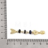 Brass Pave Cubic Zirconia Clear Cubic Zirconia & Natural Lapis Lazuli & Enamel European Dangle Charms GG-CBA3401-01G-A06-3