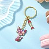 Alloy Enamel Cat Keychain KEYC-JKC01182-02-2