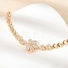 Brass Micro Pave Cubic Zirconia Chain Bracelets KK-R217-48G-3