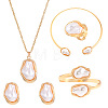 Oval Alloy & Plastic Pearl Jewelry Sets WGB491C-23-4