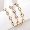 304 Stainless Steel Glass Link Chain Necklaces SA-CBA725A-25A-G-2