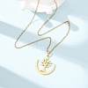 304 Stainless Steel Tree Pendant Cable Chain Necklaces for Men Women NJEW-K308-05D-G-2