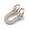 Initial Letter Brass with Cubic Zirconia Charms KK-Q814-26U-P-2