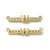 Rack Plating Brass Micro Pave Clear Cubic Zirconia Connector Charms KK-C007-37G-W-2