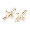 Religion Brass Micro Pave Clear Cubic Zirconia Pendants KK-T080-40G-2