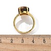 Hexagon Natural Tiger Eye Finger Rings RJEW-B113-02G-05-3