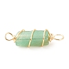 Natural Green Aventurine Connector Charms PALLOY-JF01580-03-4