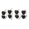 Valentine's Day Heart Natural Obsidian Stud Earrings EJEW-T053-01P-10-4