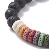 Natural Lava Rock Beaded Stretch Bracelet BJEW-TA00094-4