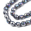 Electroplate Opaque Solid Color Glass Beads Strands EGLA-N002-26-A07-3