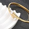 Ion Plating(IP) 304 Stainless Steel Bangles with Plastic Imitation Pearl for Women BJEW-Z080-01G-2