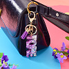 Alloy & Resin Tassel Keychainss AJEW-TADJ0001-20G-10-5