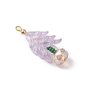 7Pcs 7 Colors Electroplate Glass Pendants PALLOY-MZ00985-4