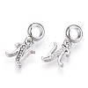 Platinum Rack Plating Alloy Rhinestone European Dangle Charms PALLOY-T048-36P-N-2