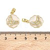 Brass Micro Pave Clear Cubic Zirconia Pendants KK-A294-10G-02-3