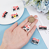 12Pcs 6 Styles Word Mom Silicone Beads SIL-GO0001-20-3
