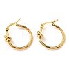 Vacuum Plating 304 Stainless Steel Knot Hoop Earrings EJEW-F319-06G-1