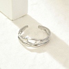 Hollow Out 304 Stainless Steel Cuff Rings for Women RJEW-G338-23P-1