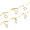 Brass Glass Scalloped Bar Chains CHC-T018-06G-1