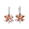 Brass Cubic Zirconia Hoop Earrings WGBE890-01-1