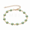 Daisy Link Chain Necklaces & Bracelets Jewelry Sets SJEW-JS01138-02-7