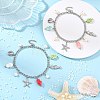 Porcelain Beads & Natural Cultured Freshwater Pearl Anklets SA-AJEW-AN00843-02-1
