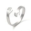304 Stainless Steel Cuff Rings RJEW-G299-04P-1