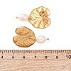 Leaf 304 Stainless Steel Dangle Stud Earrings EJEW-A163-02G-3