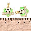 Brass Micro Pave Clear Cubic Zirconia Pendants CU-CBA765C-04B-G-3