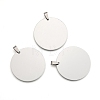 Non-Tarnish 201 Stainless Steel Flat Round Stamping Blank Tag Pendants STAS-S030-10-2