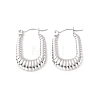 Non-Tarnish 304 Stainless Steel Rectangle Hoop Earrings EJEW-P198-01P-1