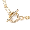 Brass Flat Round with Word Love & Heart Charms Bracelets BJEW-JB13482-4