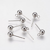 202 Stainless Steel Ball Stud Earring Findings STAS-F141-06P-5mm-1