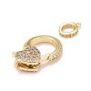 Brass Micro Pave Cubic Zirconia Lobster Claw Clasps KK-A161-02G-4