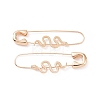 Alloy Safety Pin with Snake Hoop Earrings for Women EJEW-E176-01KCG-2