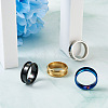 4 Colors Stainless Steel Grooved Finger Ring Settings STAS-TA0001-26D-5