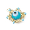 Beaded Star Eye Charms PALLOY-MZ00575-05-3