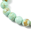 Synthetic Turquoise Beaded Stretch Bracelet BJEW-P208-08-8MM-01-2