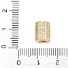 Column Brass Clear Cubic Zirconia European Beads KK-D258-19G-3