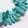 Synthetical Dyed Turquoise Teardrop Bead Strand X-G-P083-95C-1
