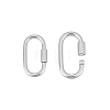 2Pcs 2 Styles 925 Sterling Silver Locking Carabiner Clasps STER-PH0003-92-6